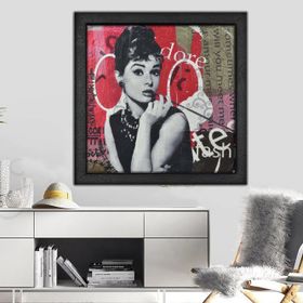 Vivense Audrey Hepburn Kolaj Yağlı Boya Dokulu Ahşap Tablo