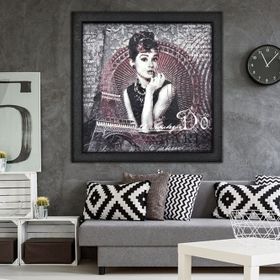 Vivense Audrey Hepburn Oryantal Yağlı Boya Dokulu Ahşap Tablo