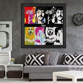 Vivense Beatles Yağlı Boya Dokulu Ahşap Tablo