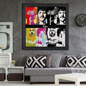 Vivense Beatles Yağlı Boya Dokulu Ahşap Tablo