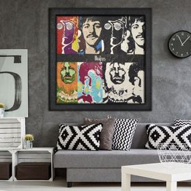 Vivense Beatles Yağlı Boya Dokulu Ahşap Tablo