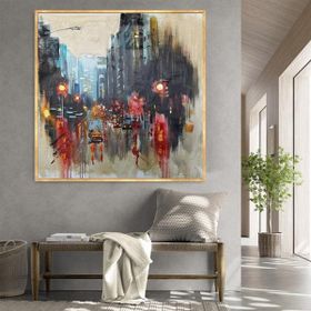 Vivense Ben Şehir Yağlı Boya Dokulu Ahşap Tablo