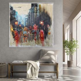 Vivense Ben Şehir Yağlı Boya Dokulu Ahşap Tablo