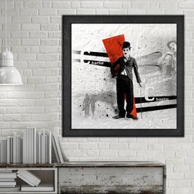 Vivense Charlie Chaplin Yağlı Boya Dokulu Ahşap Tablo