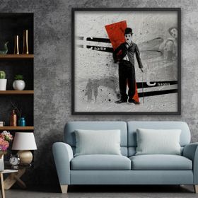 Vivense Charlie Chaplin Yağlı Boya Dokulu Ahşap Tablo