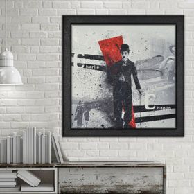 Vivense Charlie Chaplin Yağlı Boya Dokulu Ahşap Tablo