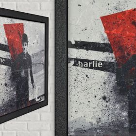 Vivense Charlie Chaplin Yağlı Boya Dokulu Ahşap Tablo