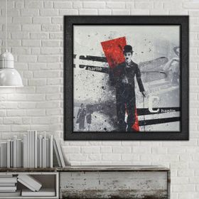 Vivense Charlie Chaplin Yağlı Boya Dokulu Ahşap Tablo