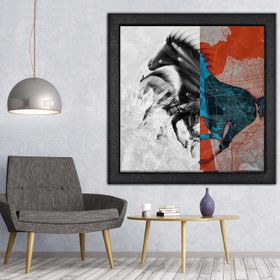 Vivense Çizgi At Yağlı Boya Dokulu Ahşap Tablo