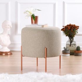 Vivense Collection Copper Yuvarlak Kahve Puf