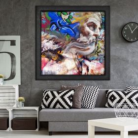 Vivense Graffiti Yağlı Boya Dokulu Ahşap Tablo