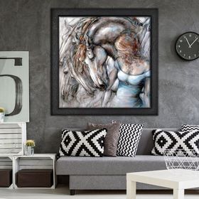 Vivense İçten Yağlı Boya Dokulu Ahşap Tablo