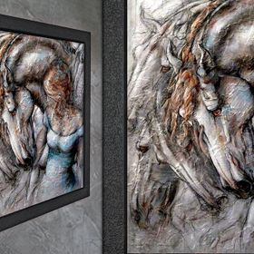 Vivense İçten Yağlı Boya Dokulu Ahşap Tablo