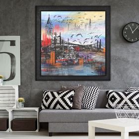 Vivense İstanbul Yağlı Boya Dokulu Ahşap Tablo