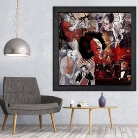 Vivense Jazz Yağlı Boya Dokulu Ahşap Tablo