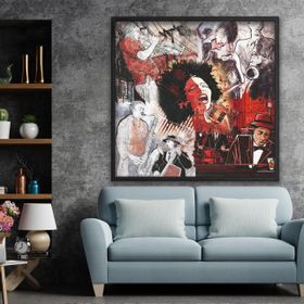 Vivense Jazz Yağlı Boya Dokulu Ahşap Tablo