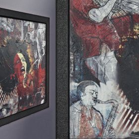 Vivense Jazz Yağlı Boya Dokulu Ahşap Tablo