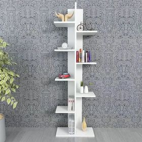 Vivense Karo Dekoratif Beyaz Kitaplık