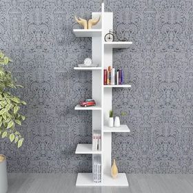 Vivense Karo Dekoratif Beyaz Kitaplık