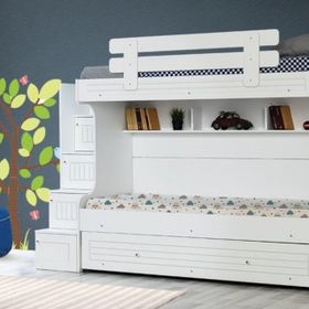 Vivense Mdf Ön Yüzeyli Ranza Su Beyaz Yavrulu 90X190 Ranza