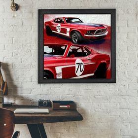 Vivense Mustang 70 Yağlı Boya Dokulu Ahşap Tablo