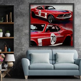 Vivense Mustang 70 Yağlı Boya Dokulu Ahşap Tablo