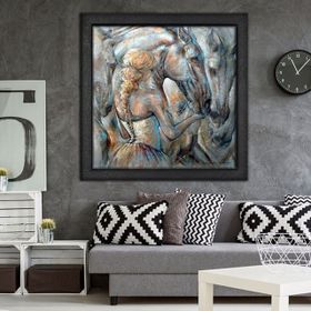 Vivense Sue Yağlı Boya Dokulu Ahşap Tablo