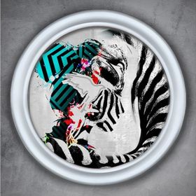 Vivense Zebra Yağlı Boya Dokulu Ahşap Tablo