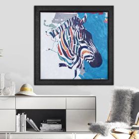 Vivense Zebra Yağlı Boya Dokulu Ahşap Tablo