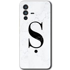 Vivo V23 5G Beyaz Mermer Desenli S Harfi Baskılı Uyumlu Silikon Kılıf