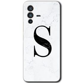 Vivo V23 5G Beyaz Mermer Desenli S Harfi Baskılı Uyumlu Silikon Kılıf