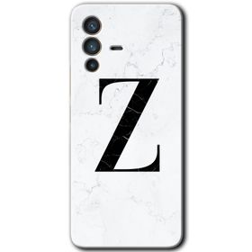 Vivo V23 5G Beyaz Mermer Desenli Z Harfi Baskılı Uyumlu Silikon Kılıf