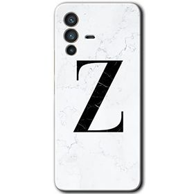 Vivo V23 5G Beyaz Mermer Desenli Z Harfi Baskılı Uyumlu Silikon Kılıf