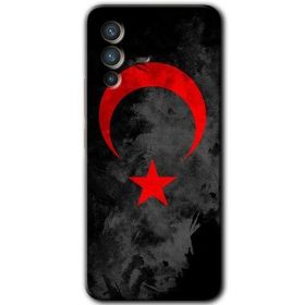 Vivo V23 5G Black Ayyıldız Baskılı Uyumlu Silikon Kılıf