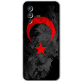 Vivo V23 5G Black Ayyıldız Baskılı Uyumlu Silikon Kılıf