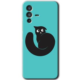 Vivo V23 5G Cat Vector Baskılı Uyumlu Silikon Kılıf