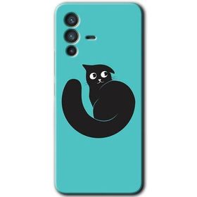 Vivo V23 5G Cat Vector Baskılı Uyumlu Silikon Kılıf