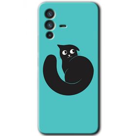 Vivo V23 5G Cat Vector Baskılı Uyumlu Silikon Kılıf