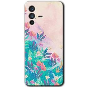 Vivo V23 5G Çizim Yapraklar Baskılı Uyumlu Silikon Kılıf