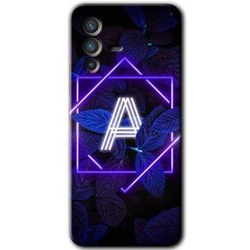 Vivo V23 5G Dark Neon Yaprak A Harfi Baskılı Uyumlu Silikon Kılıf