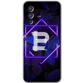 Vivo V23 5G Dark Neon Yaprak B Harfi Baskılı Uyumlu Silikon Kılıf