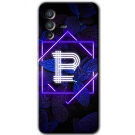 Vivo V23 5G Dark Neon Yaprak B Harfi Baskılı Uyumlu Silikon Kılıf
