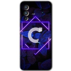 Vivo V23 5G Dark Neon Yaprak Ç Harfi Baskılı Uyumlu Silikon Kılıf