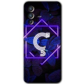 Vivo V23 5G Dark Neon Yaprak Ç Harfi Baskılı Uyumlu Silikon Kılıf