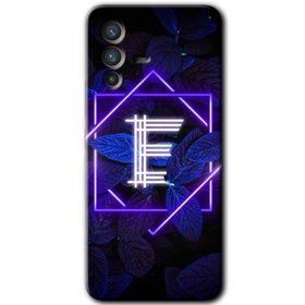 Vivo V23 5G Dark Neon Yaprak E Harfi Baskılı Uyumlu Silikon Kılıf