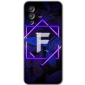 Vivo V23 5G Dark Neon Yaprak F Harfi Baskılı Uyumlu Silikon Kılıf