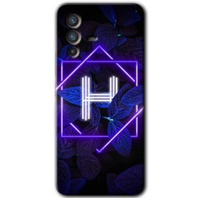Vivo V23 5G Dark Neon Yaprak H Harfi Baskılı Uyumlu Silikon Kılıf