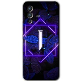Vivo V23 5G Dark Neon Yaprak H Harfi Baskılı Uyumlu Silikon Kılıf