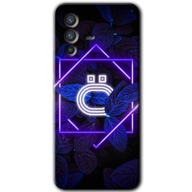 Vivo V23 5G Dark Neon Yaprak H Harfi Baskılı Uyumlu Silikon Kılıf