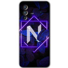 Vivo V23 5G Dark Neon Yaprak H Harfi Baskılı Uyumlu Silikon Kılıf